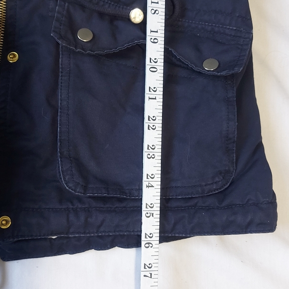 Divided H&M Faux Sherpa Lined Hooded Dark Blue Utility Jacket, 4 - Picture 8 of 13